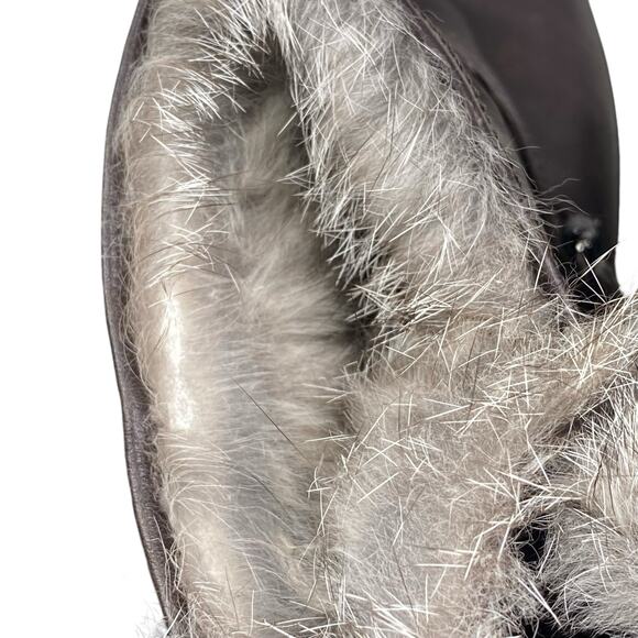 Frye Women’s Natalie Brown Leather Fur Lined Engineer Boot Size US 7.5 - Picture 11 of 14